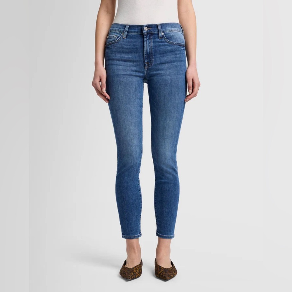 7 For All Mankind B(air) Skinny Jeans - Medium Denim - Size 25